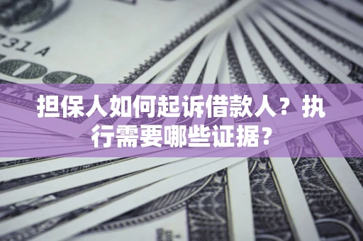 武汉担保人如何起诉借款人？执行需要哪些证据？