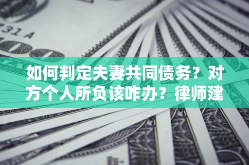 武汉如何判定夫妻共同债务？对方个人所负该咋办？律师建议