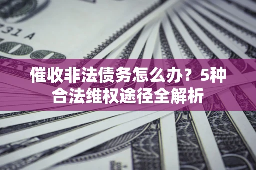 武汉催收非法债务怎么办？5种合法维权途径全解析