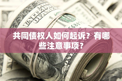武汉共同债权人如何起诉？有哪些注意事项？